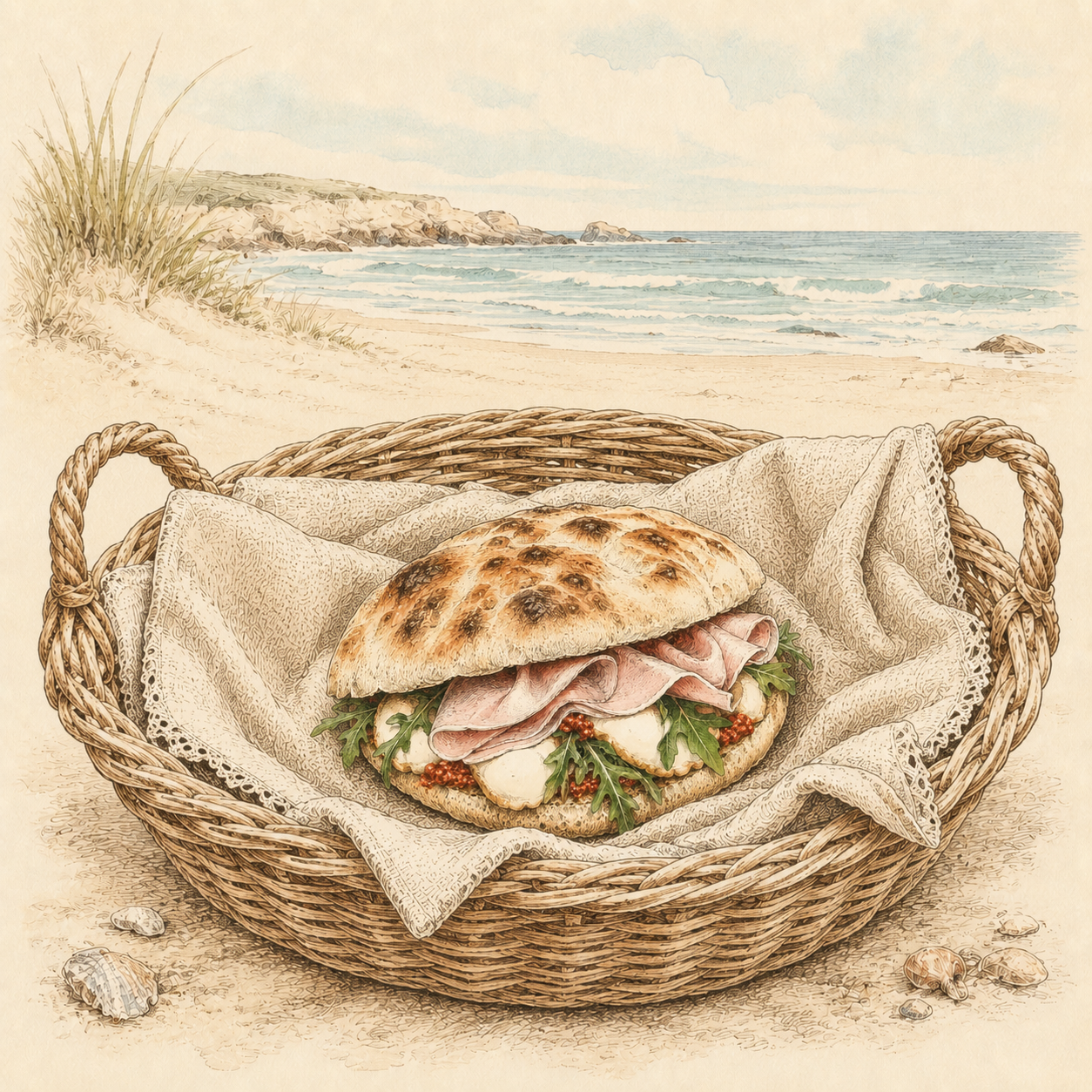 Puccia à la plage